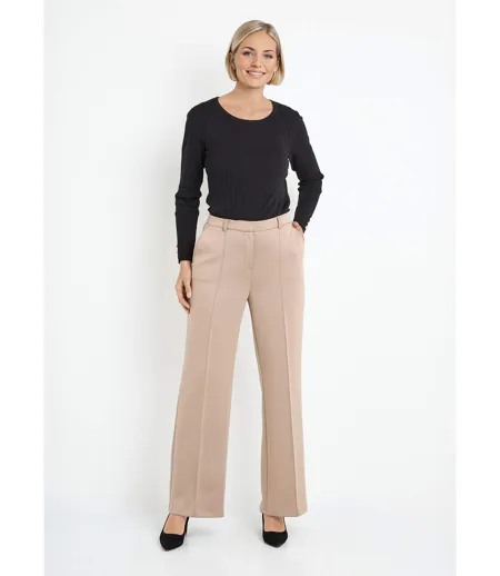 Pantalon structuré de ville maille milano unie