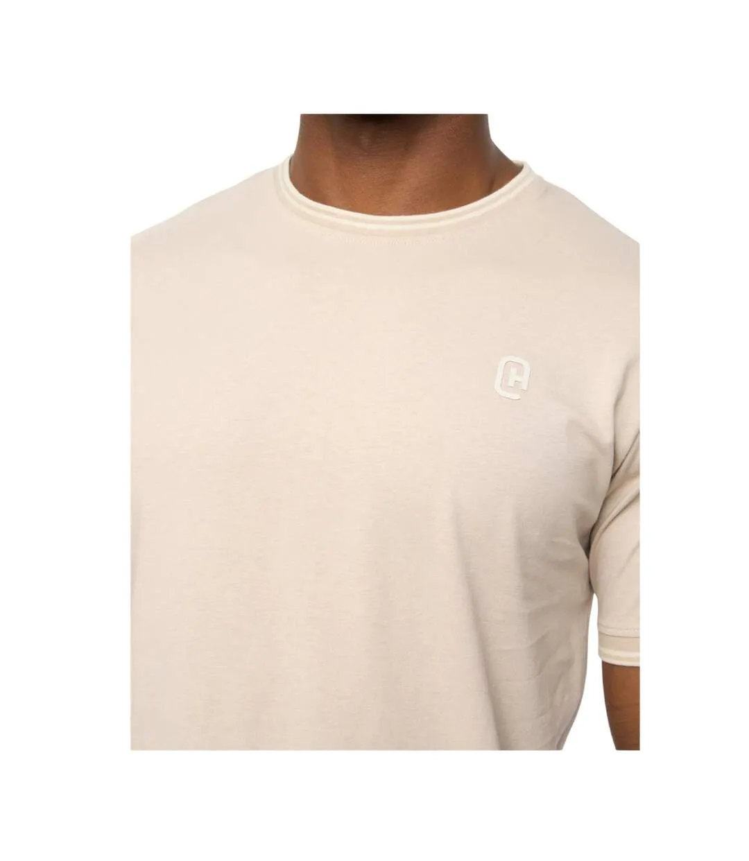Mens Preece T-shirt Light Stone Crosshatch-4