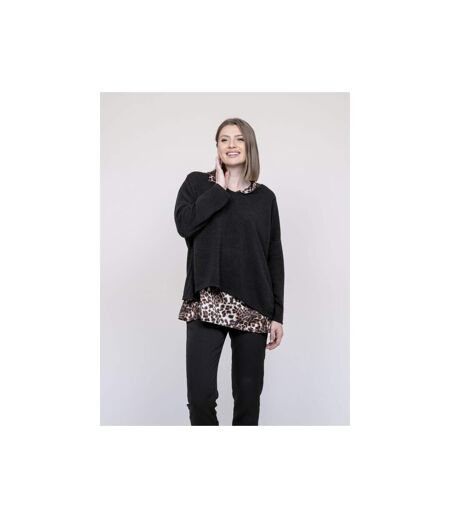 Pull 2 en 1 chemise léopard KUBILA - Dona X Lisa