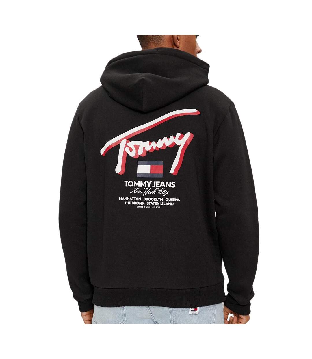 Sweat à Capuche Noir Homme Tommy Hilfiger Reg Street - L