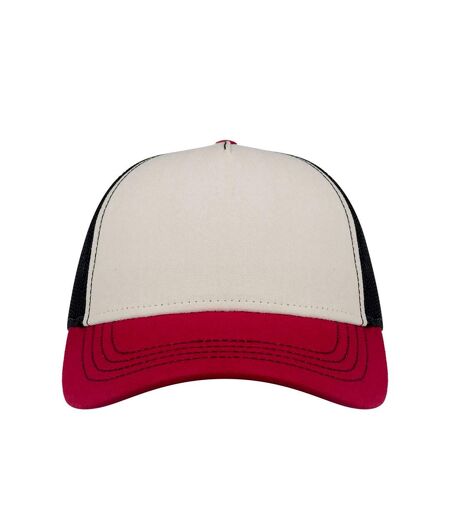 Casquette trucker rapper blanc / bordeaux / noir Atlantis