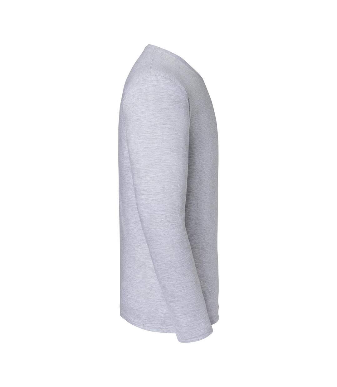 T-shirt Manches Longues Iconic Premium Homme Gris Chiné Fruit Of The Loom-4