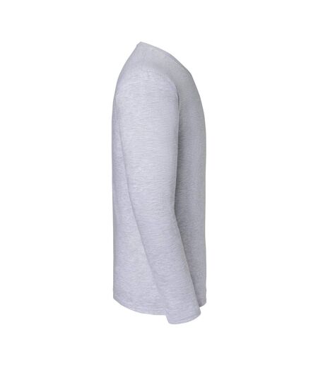 T-shirt Manches Longues Iconic Premium Homme Gris Chiné Fruit Of The Loom