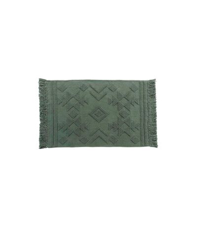 Tapis Déco à Franges Cilaos 60x90cm Vert Kaki