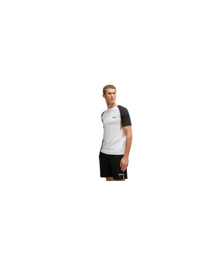 T-shirt Manches Raglan Motif/style Blocs De Couleurs Homme Blanc Boss