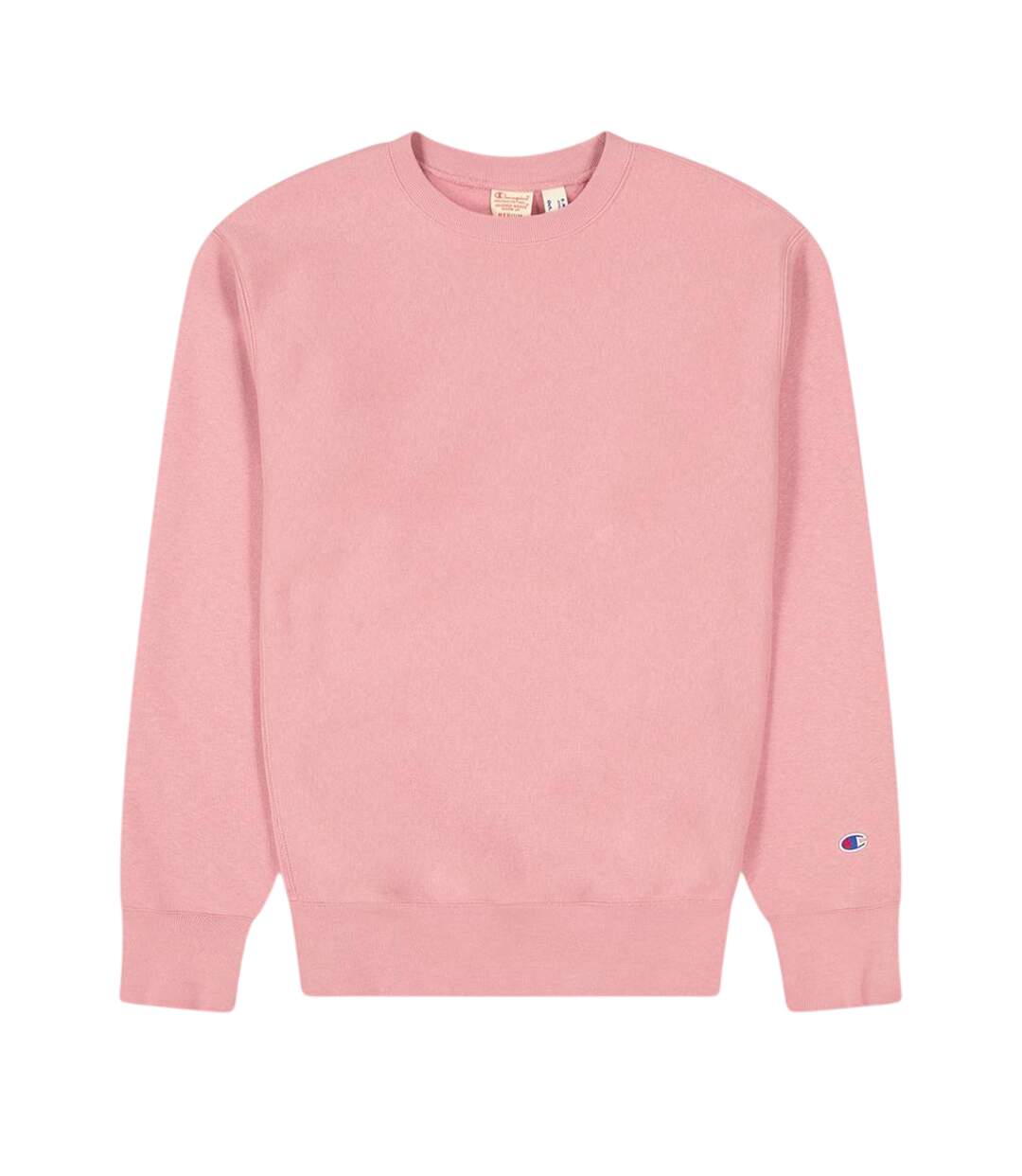 Mens Crew Neck Regular Long-sleeved Sweatshirt Pink Champion-1