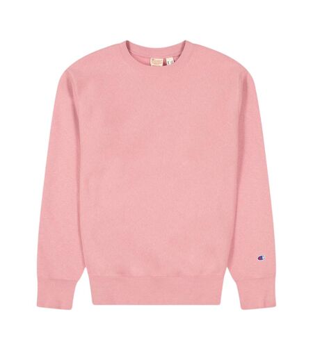 Mens Crew Neck Regular Long-sleeved Sweatshirt Pink Champion
