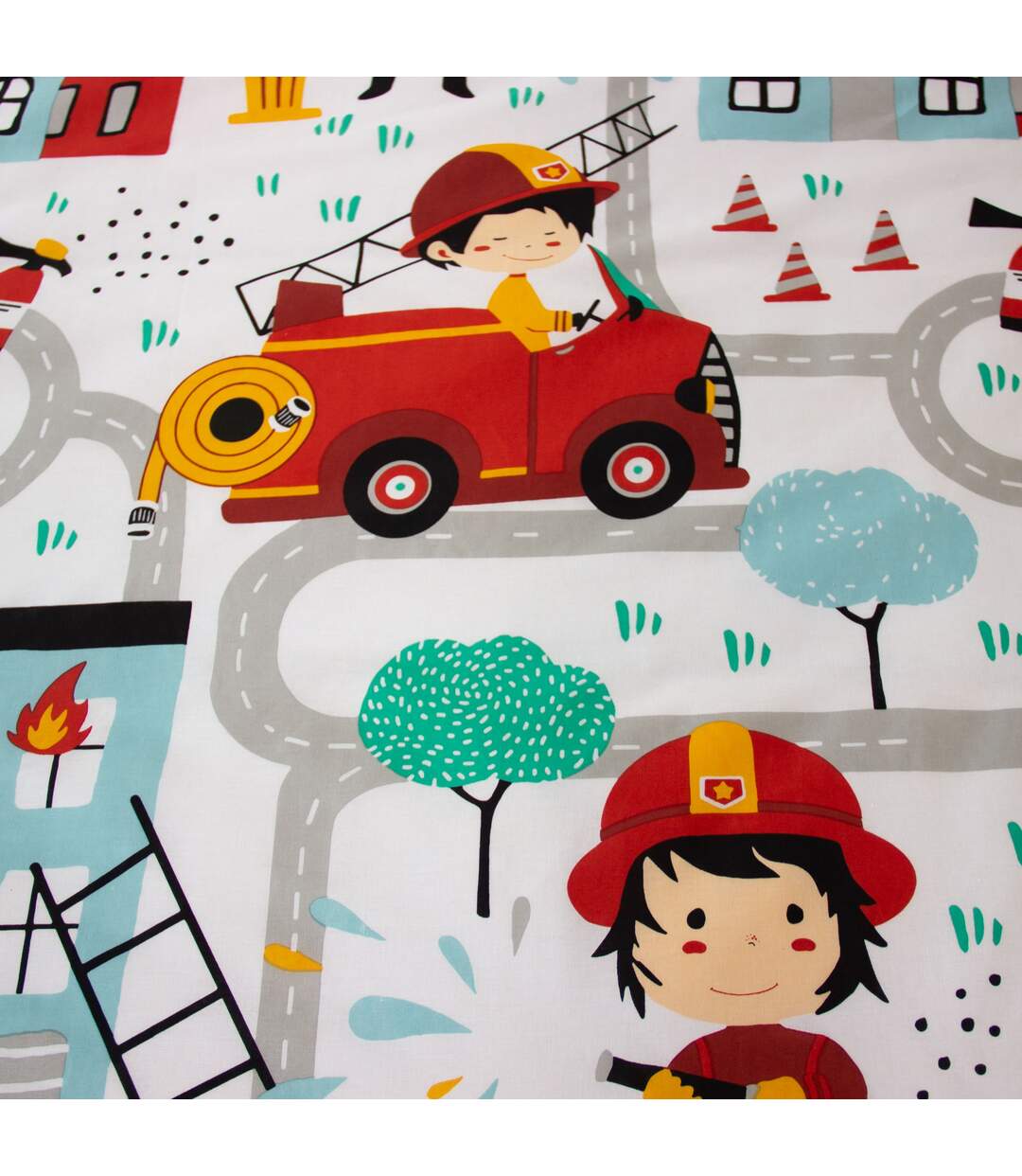 Parure de lit enfant Pompier - 100% coton adouci 57 fils - 140 x 200 cm-5