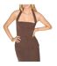 Womens/ladies Plain Maxi Skirt Brown Odd Muse-4