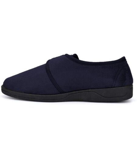 Sleepers Mens Tom Imitation Suede Touch Fastening Slippers (Navy Blue) - UTDF845