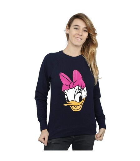 Disney Sweatshirt peint Daisy Duck Head Womens/Ladies (Bleu marine) - UTBI26956