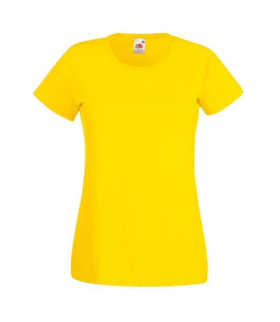 Fruit Of The Loom Ladies/Womens Lady-Fit Valueweight Short Sleeve T-Shirt (Pack Of 5) (Yellow) - UTBC4810