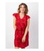 Robe femme casual chic Vera imprimé floral rouge Coton Du Monde