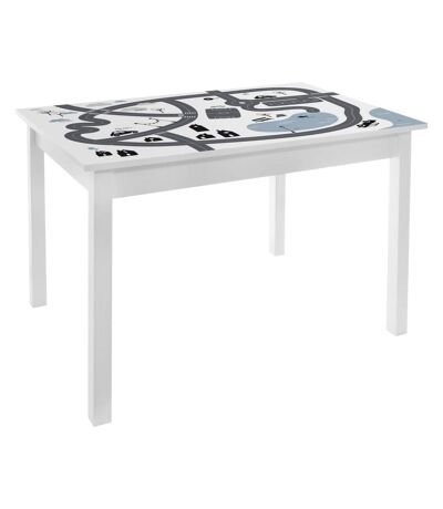Bureau table enfant Print Douceur - L. 77 x H. 48 cm - Blanc et gris