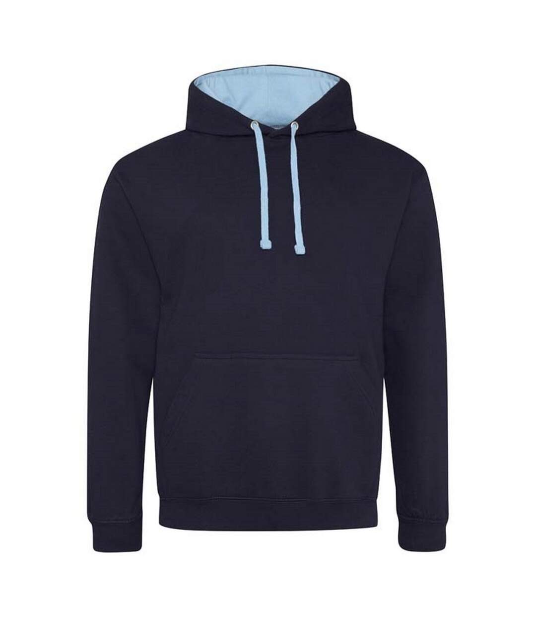 Sweat À Capuche Varsity Adulte Nouveau Bleu Marine Bleu Ciel Awdis-1