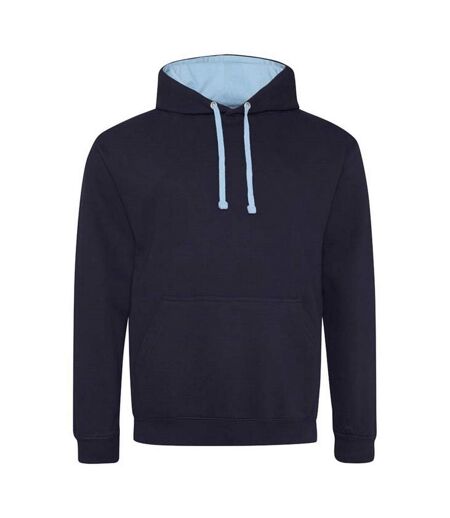 Sweat À Capuche Varsity Adulte Nouveau Bleu Marine Bleu Ciel Awdis