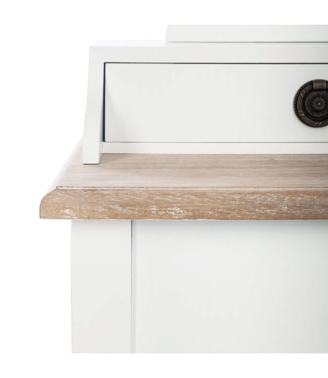 Coiffeuse design bois Chrysa - L. 74 x H. 135 cm - Blanc-3
