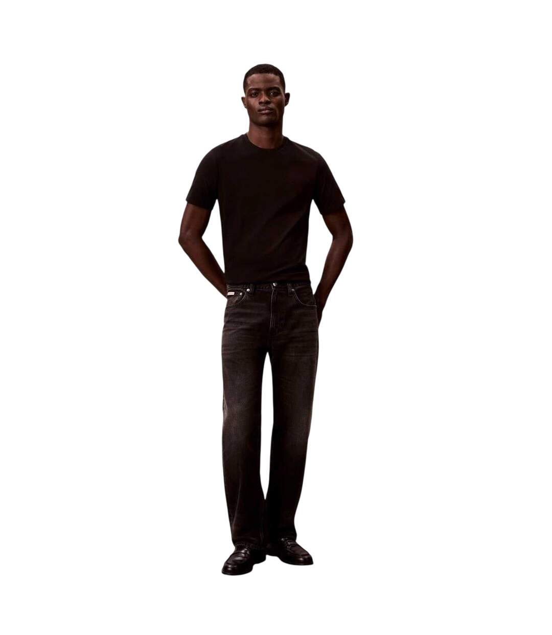 T-shirt Décontracté Motif/style Uni Homme Noir Calvin Klein-1