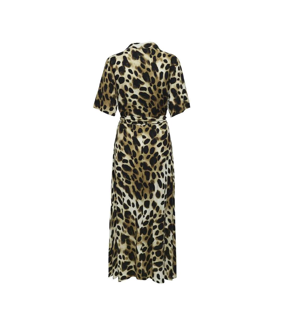 Robe imprimé léopard marron/écru femme starsezen life 2/4-2