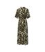 Robe imprimé léopard marron/écru femme starsezen life 2/4-2