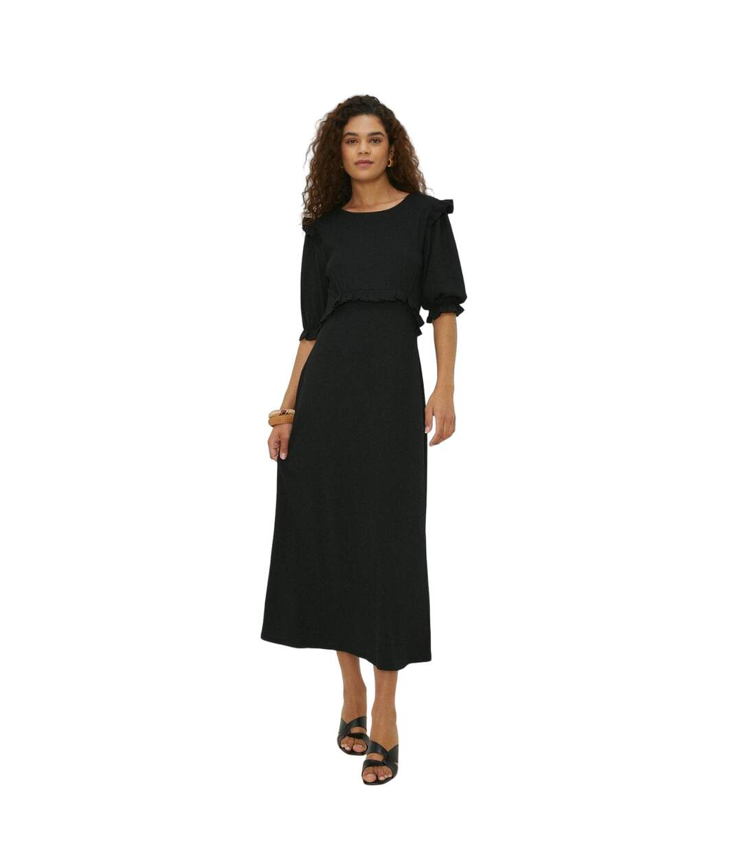 Robe mi-longue femme noir Dorothy Perkins-4