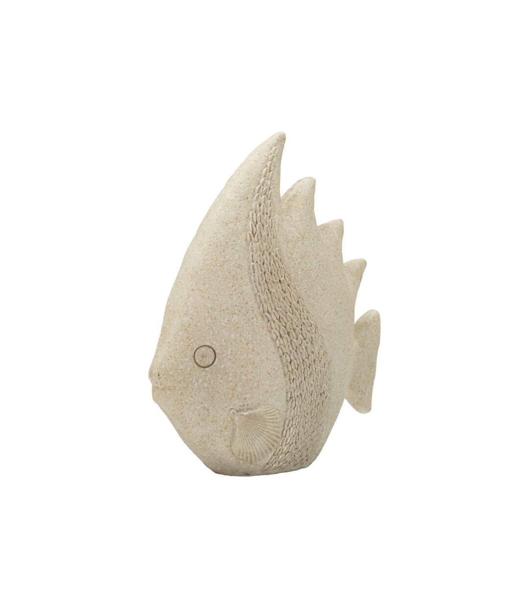 Statuette Poisson en Résine Sand 25cm Beige-3