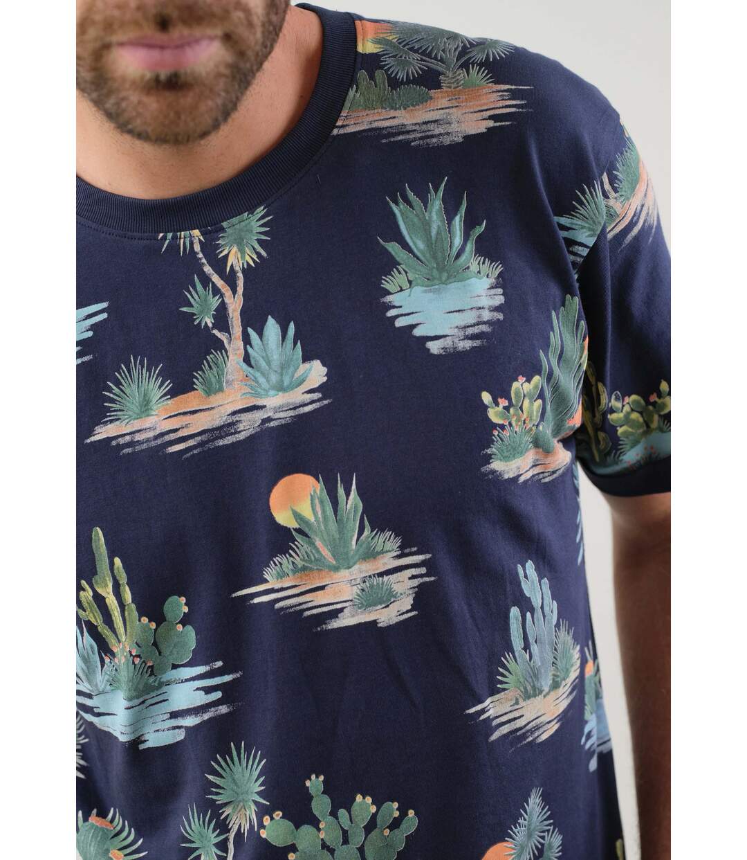 T shirt à motifs tropicaux pour homme MERIDAN-3