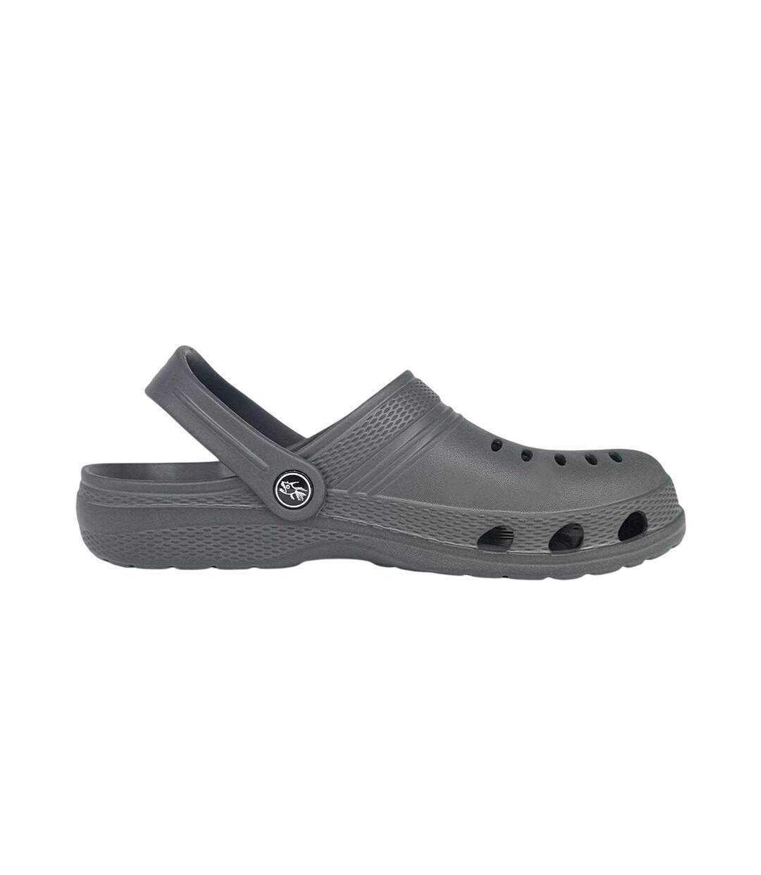 Mens Flat Clogs Charcoal Hot Tuna-4