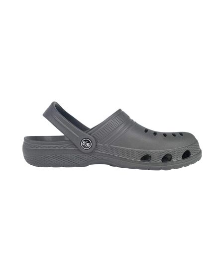 Mens Flat Clogs Charcoal Hot Tuna
