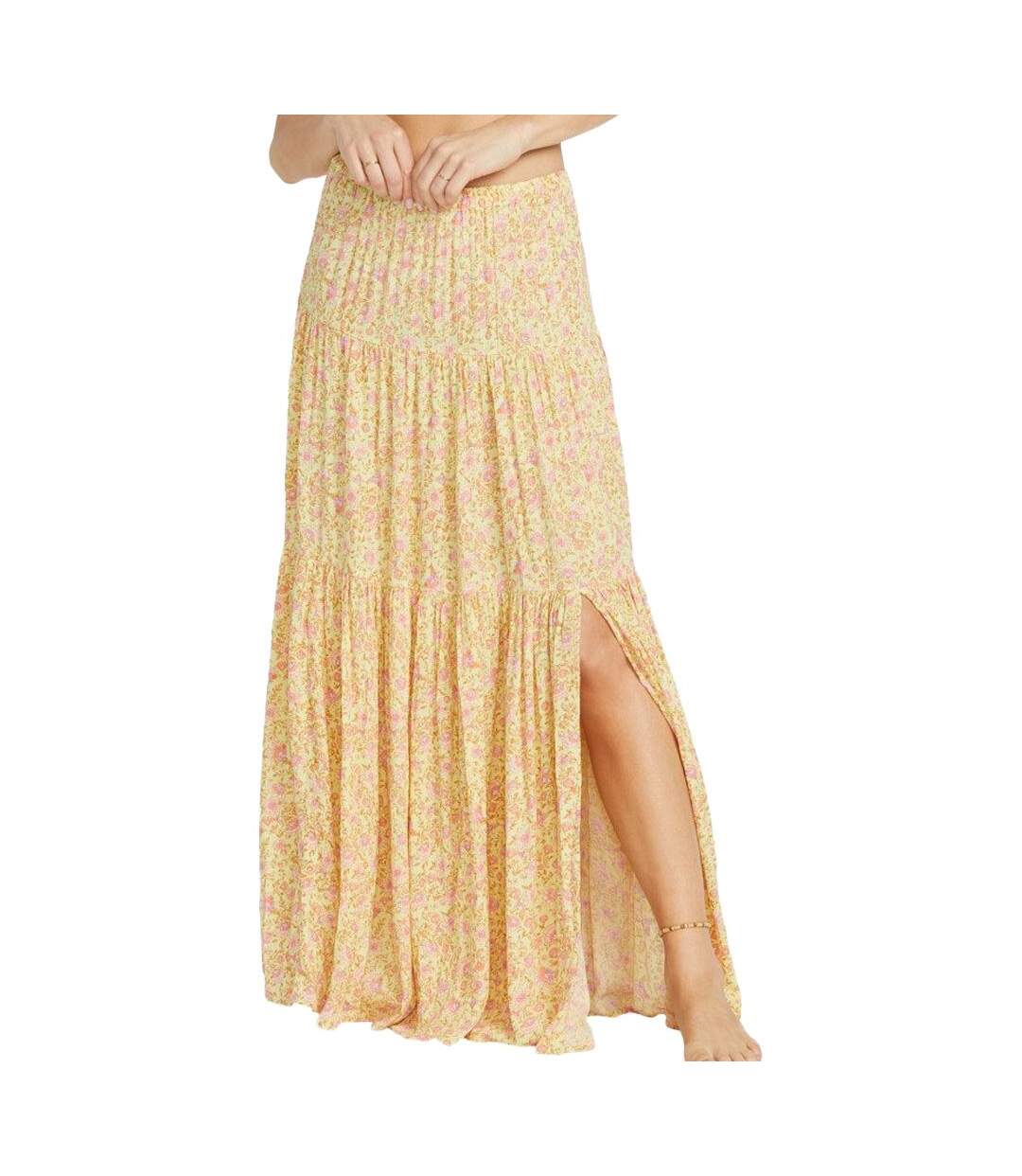 Jupe jaune à fleurs femme billabong heart to heart-1