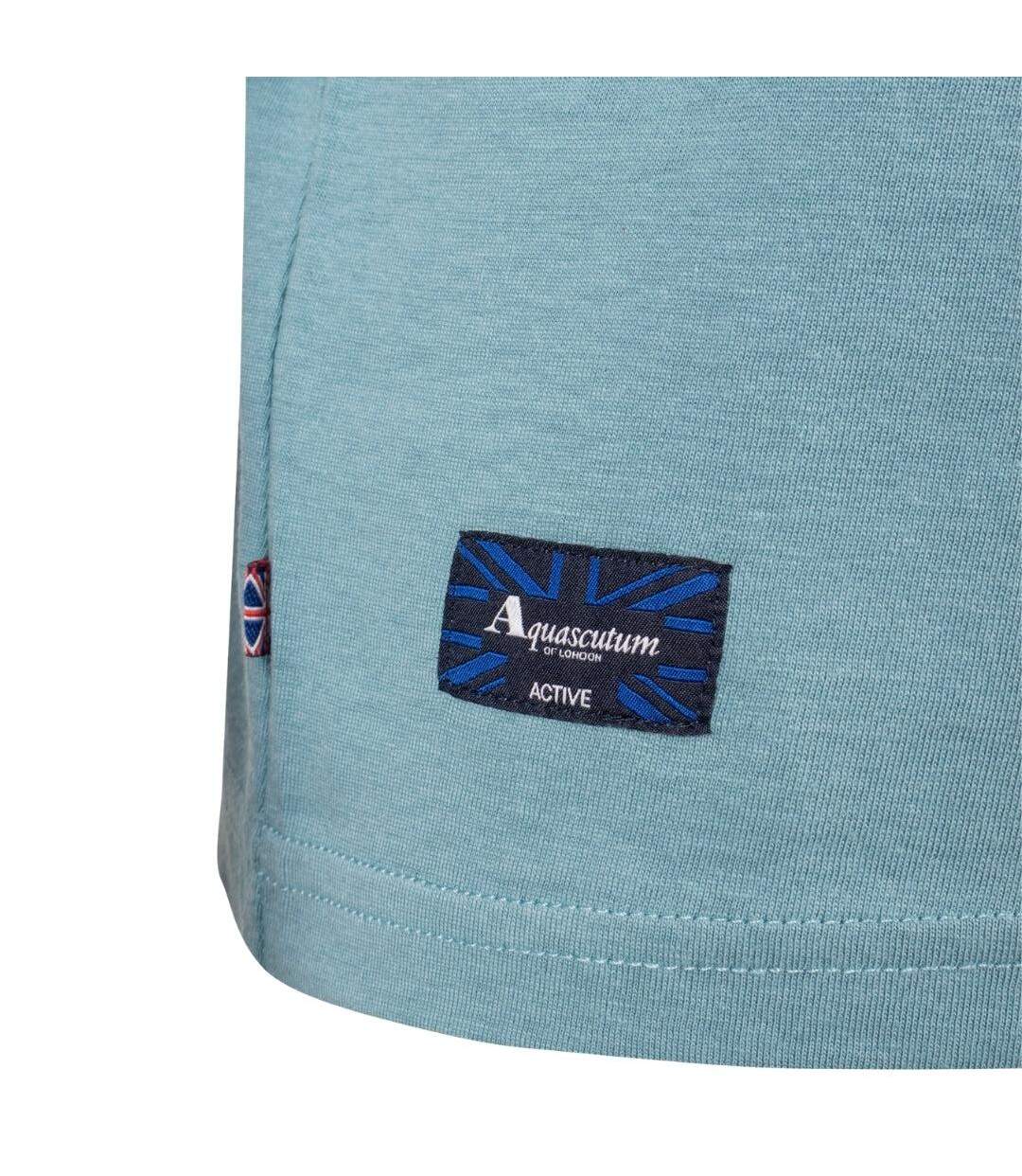 T-shirt Sport Motif/style À Rayures Homme Bleu Aquascutum-4