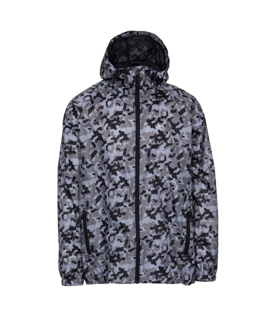 Veste Imperméable Pliable À Capuche Motif/style Camouflage Qikpac Femme Gris Camouflage Trespass-1