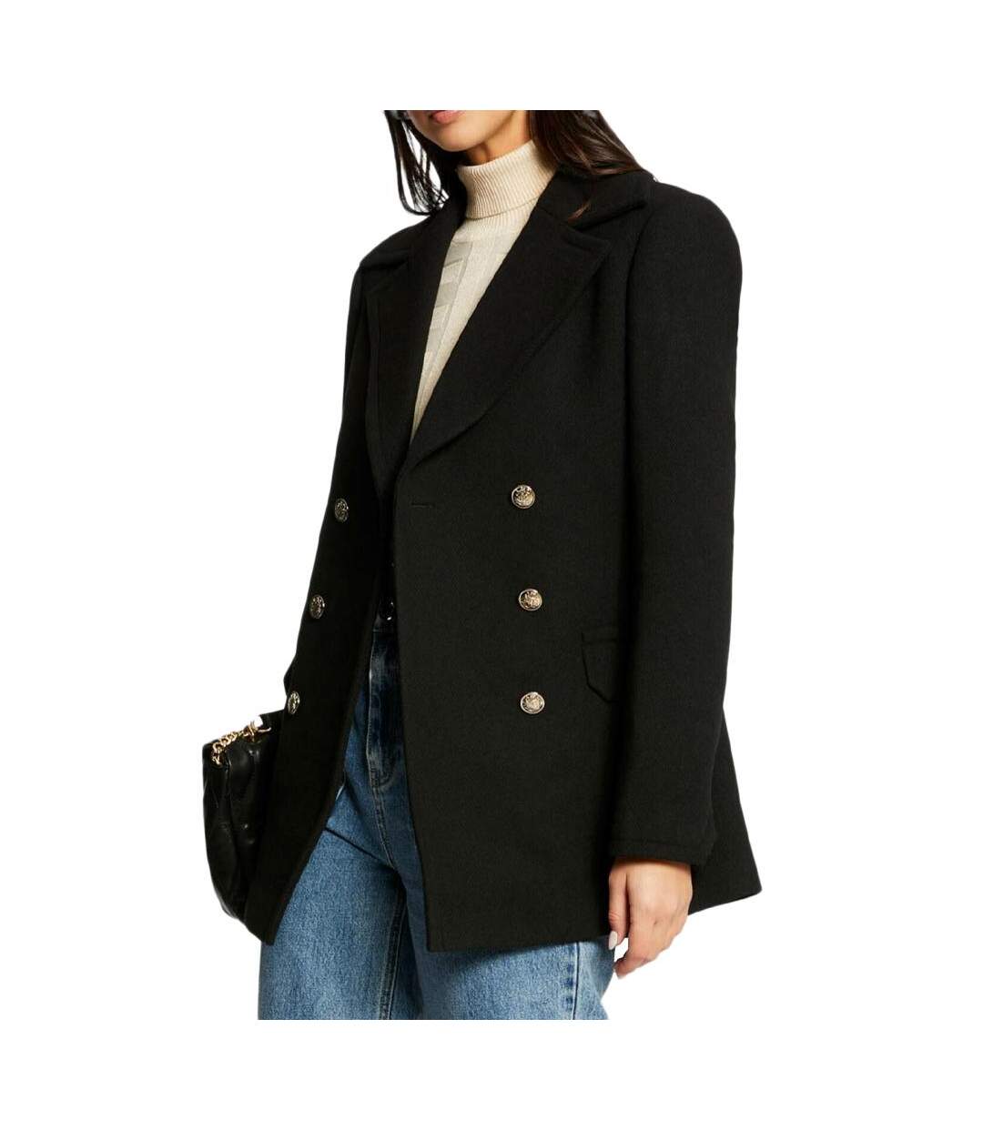 Manteau Droit Noir Femme Morgan GCAB - 44-1