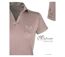 Polo Mayflower Dagan1 en coton beige : le style col V avec poche poitrine boutonnée-4