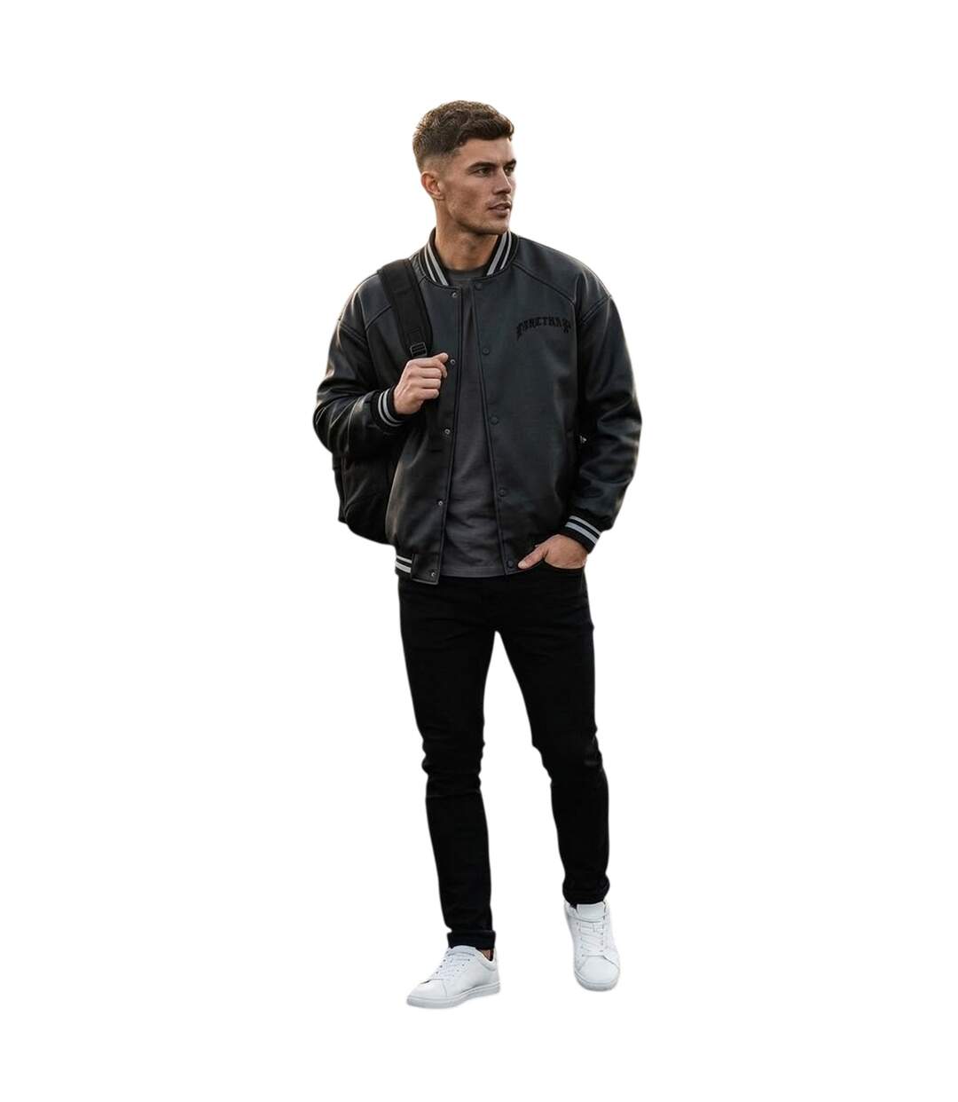 Blouson D´université Baseball Motif/style Logo Homme Noir Firetrap-1