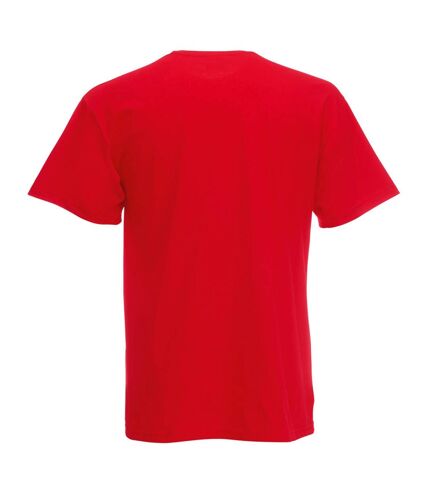 Fruit Of The Loom Mens Valueweight V-Neck T-Short Sleeve T-Shirt (Red)