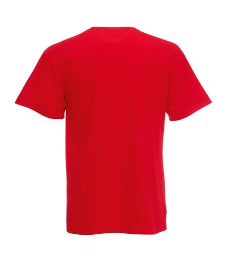 Fruit Of The Loom Mens Valueweight V-Neck T-Short Sleeve T-Shirt (Red)