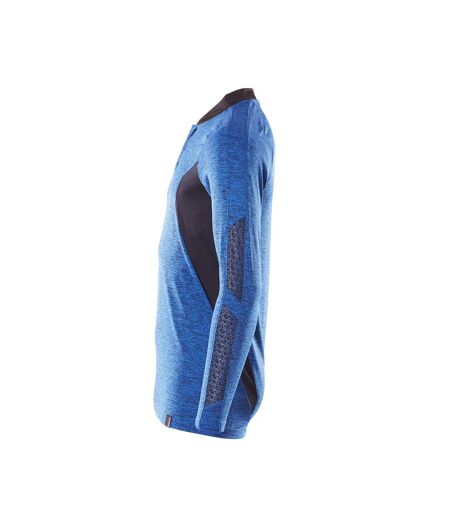 Polo Manches Longues Motif/style Tacheté Accelerate Homme Azur Bleu Marine Foncé Mascot