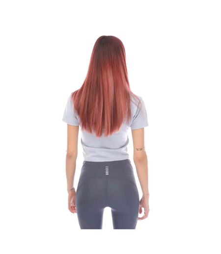 Womens/ladies delanor slim crop t-shirt purple Hugo