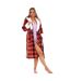 Robe De Chambre Motif/style À Carreaux Femme Rouge Noir Keanu-4