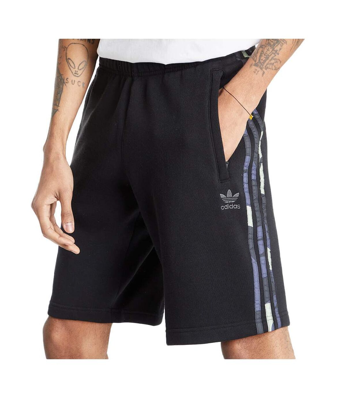 Short Noir Homme Adidas Camo Fleec
