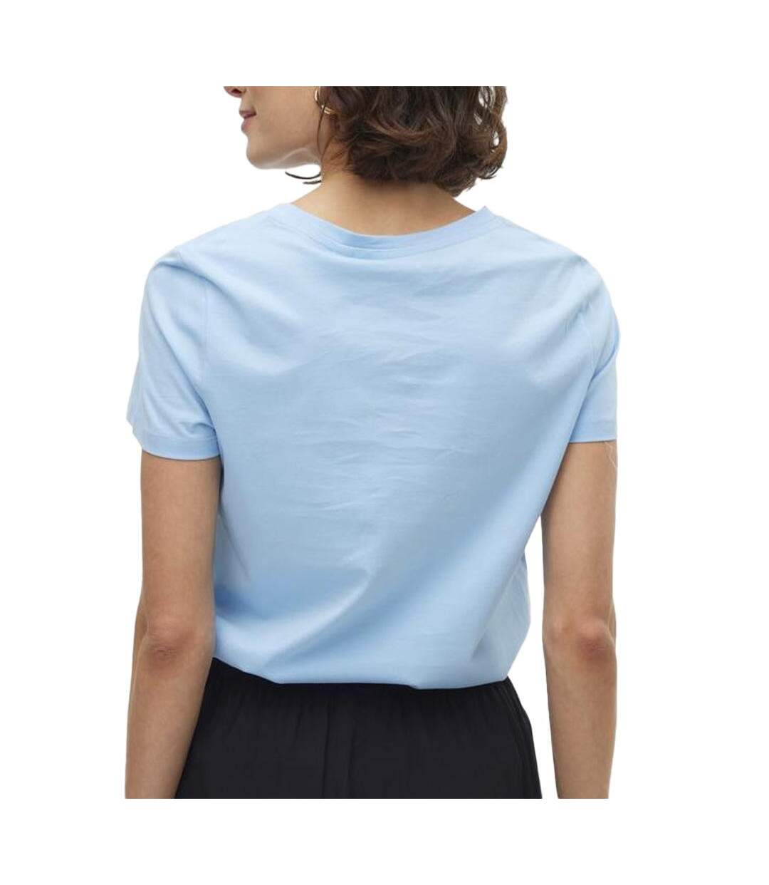 T-Shirt bleu clair femme vero moda francis-2