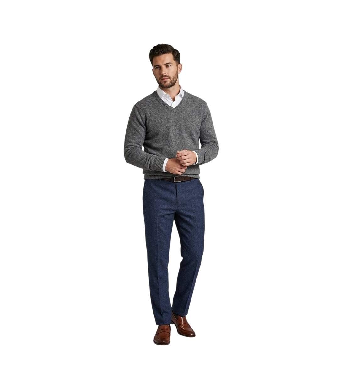 Mens Speckle Regular Formal Trousers Navy Ted Baker-1