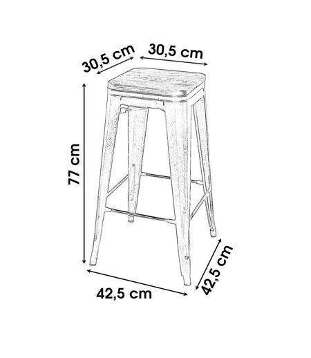 Lot de 4 Tabourets de bar vintage Liv