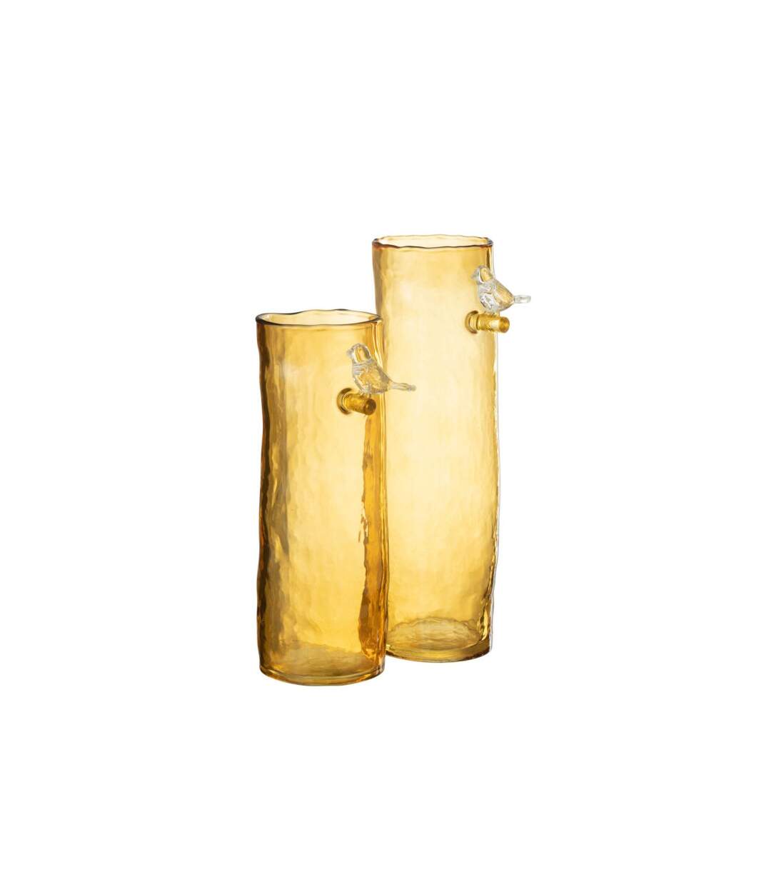 Vase Haut Design Oiseau 32cm Ocre