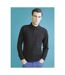 Skinni Fit Mens Long Sleeve Stretch Polo Shirt (Black) - UTRW1399