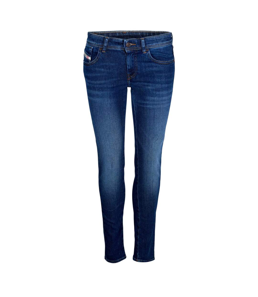 Womens/ladies Mid Rise Straight Leg Jeans Blue Denim Diesel-2