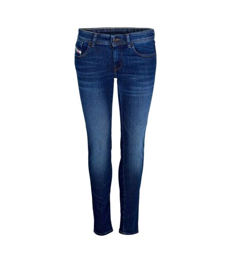 Womens/ladies Mid Rise Straight Leg Jeans Blue Denim Diesel