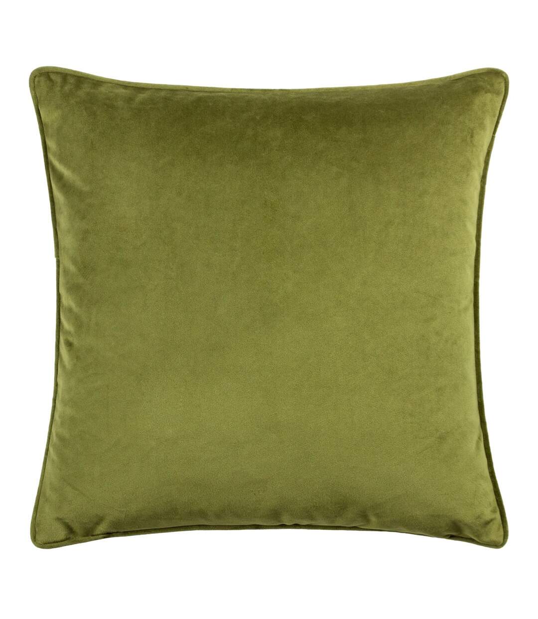 Malans piped velvet cut cushion cover 45cm x 45cm olive Hoem