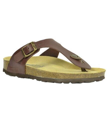 Sanosan Womens/Ladies Geneve Designer Leather Sandals (Dark Brown) - UTBS2964